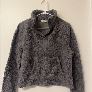 Women's Gray/purple Sherpa Sweater